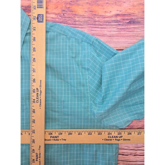 L.L. Bean Mens Wrinkle-Resistant Traditional Fit Shirt Large Turquoise - Picture 6 of 6